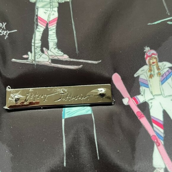 Betsy Johnson Ski Motif Weekender Sport Puffy Tote Black - Picture 4 of 9